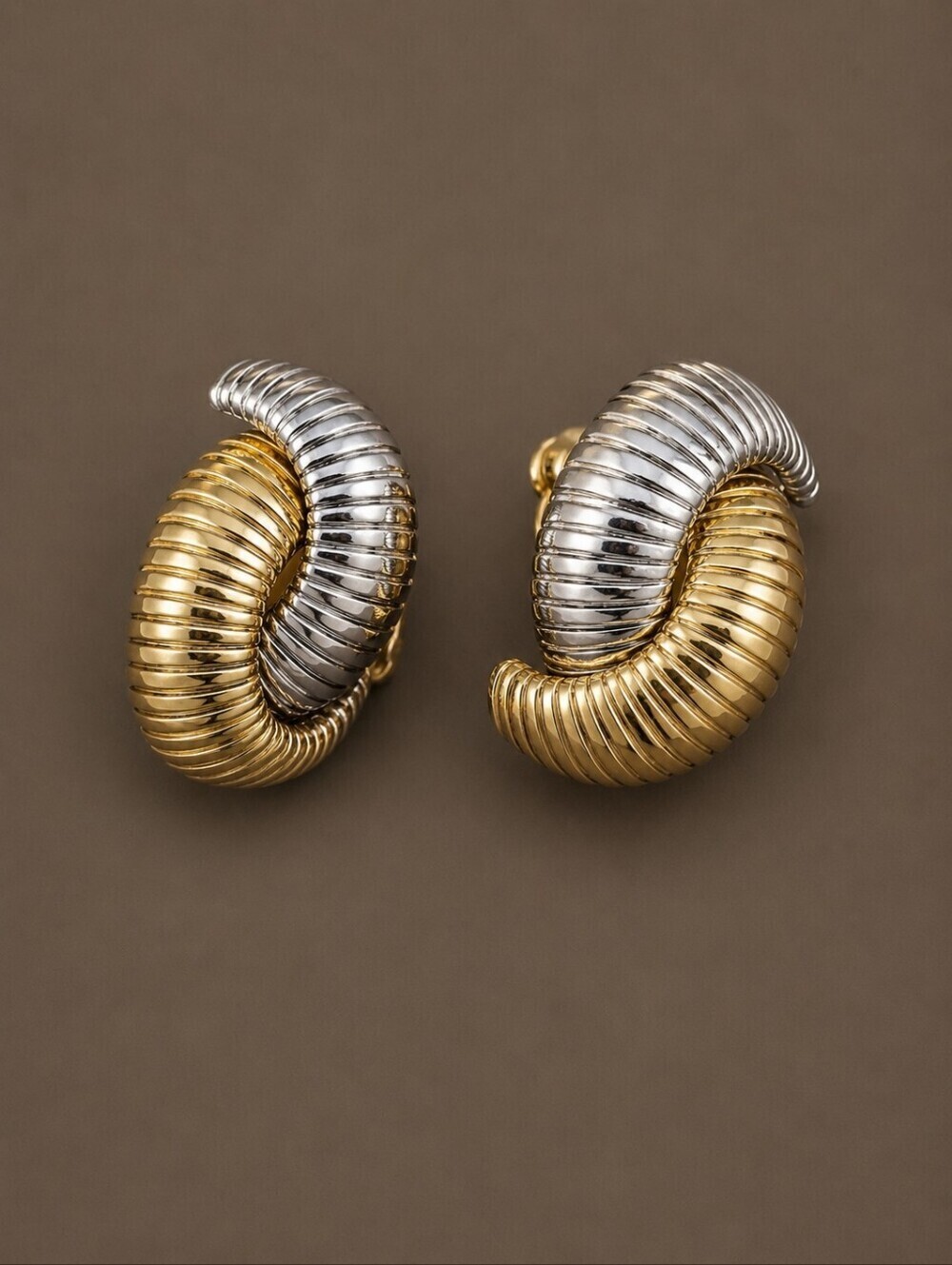 VTG NAPIER 1950s Atomic Modernist Industrial Twist Clip-on Festival Earrings